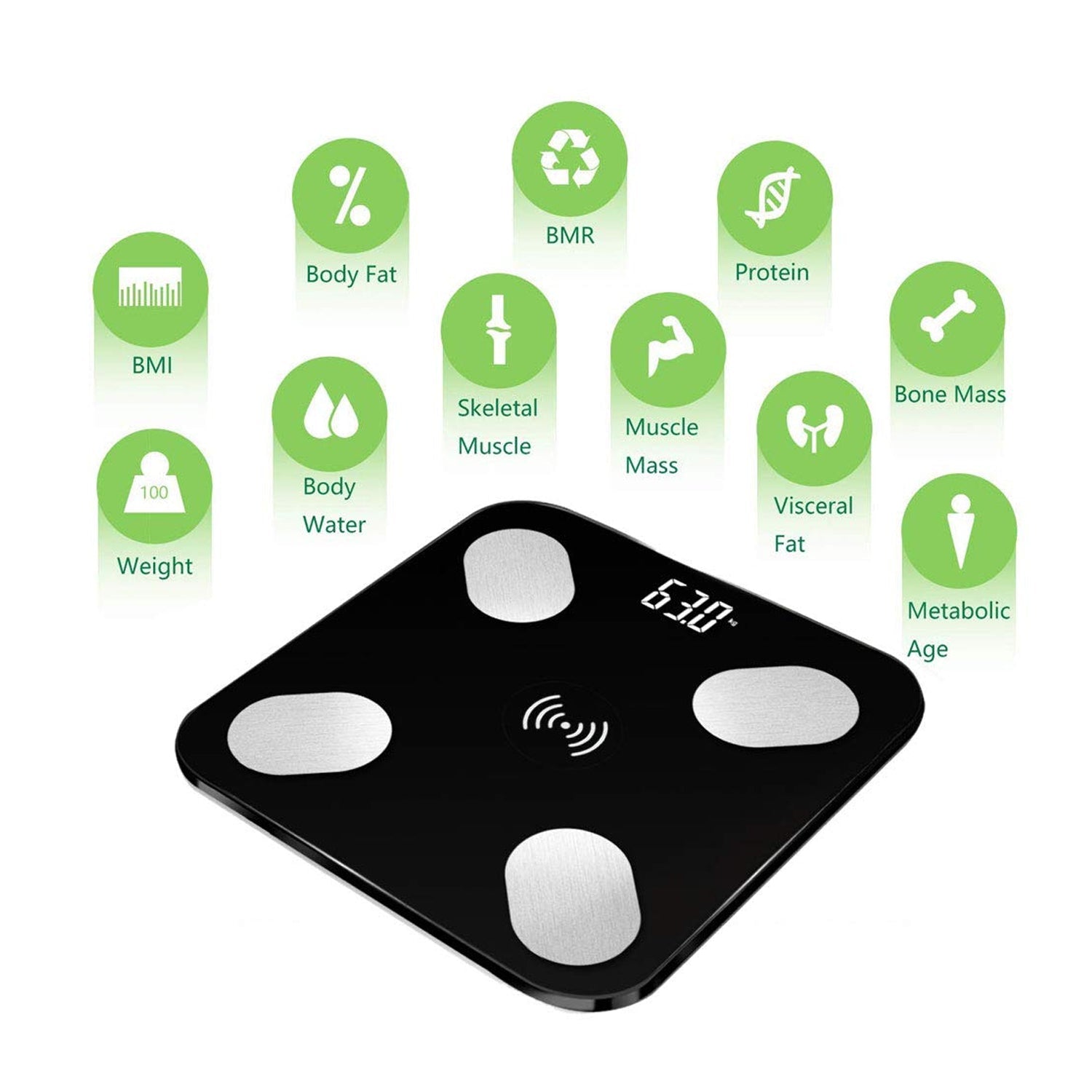 6327 Bluetooth Body Fat Scale Digital Smart Body Weight Scale iOS and Android App to Manage Body Weight, Body Fat, Water, Muscle Mass, BMI, BMR, Bone Mass and Visceral Fat with BMI Scale DeoDap 6327 Bluetooth Body Fat Scale Digital Smart Body Weight Scale iOS and Android App to Manage Body Weight, Body Fat, Water, Muscle Mass, BMI, BMR, Bone Mass and Visceral Fat with BMI Scale DeoDap
